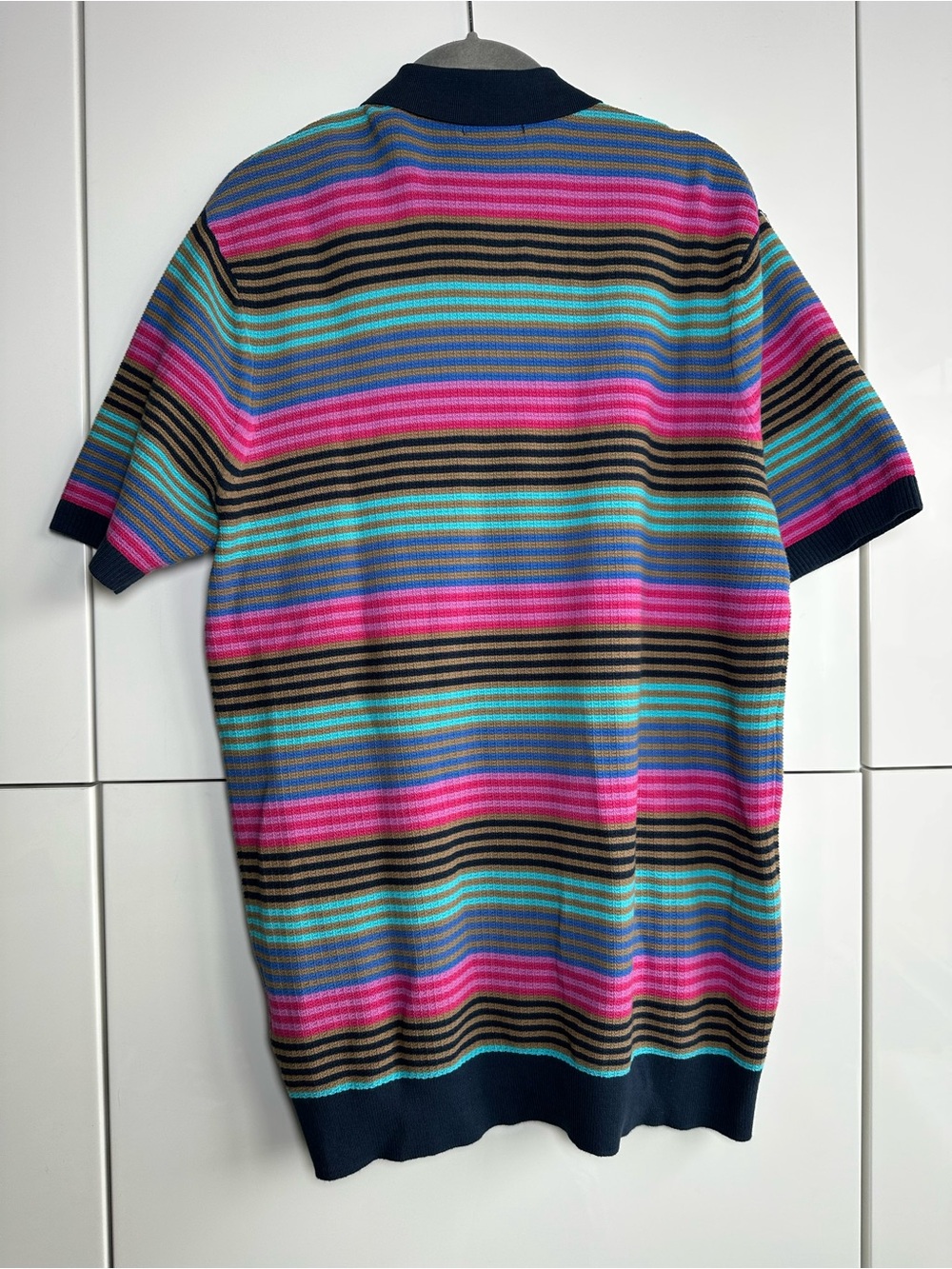 Scotch & Soda Rainbow Stripe Knit Polo Medium Dance All Night Organic Cotton - Picture 4 of 8